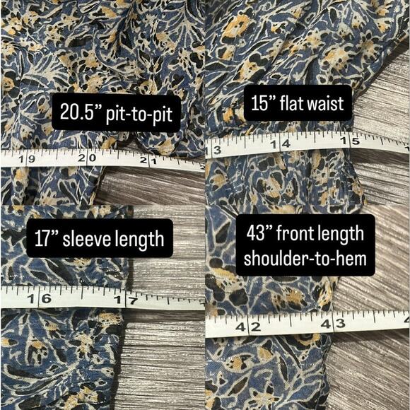 Anthropologie‎ Kira Blue Floral Off-Shoulder Peasant Midi Dress Cottage Boho 12 - Picture 12 of 12